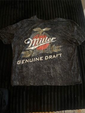 Miller Genuine Draft Graphic Short Sleeve Tee - Black with Red Logo